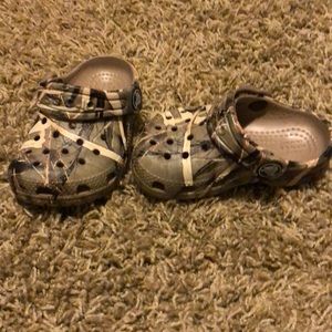 Baby boy camo Crocs- size 5